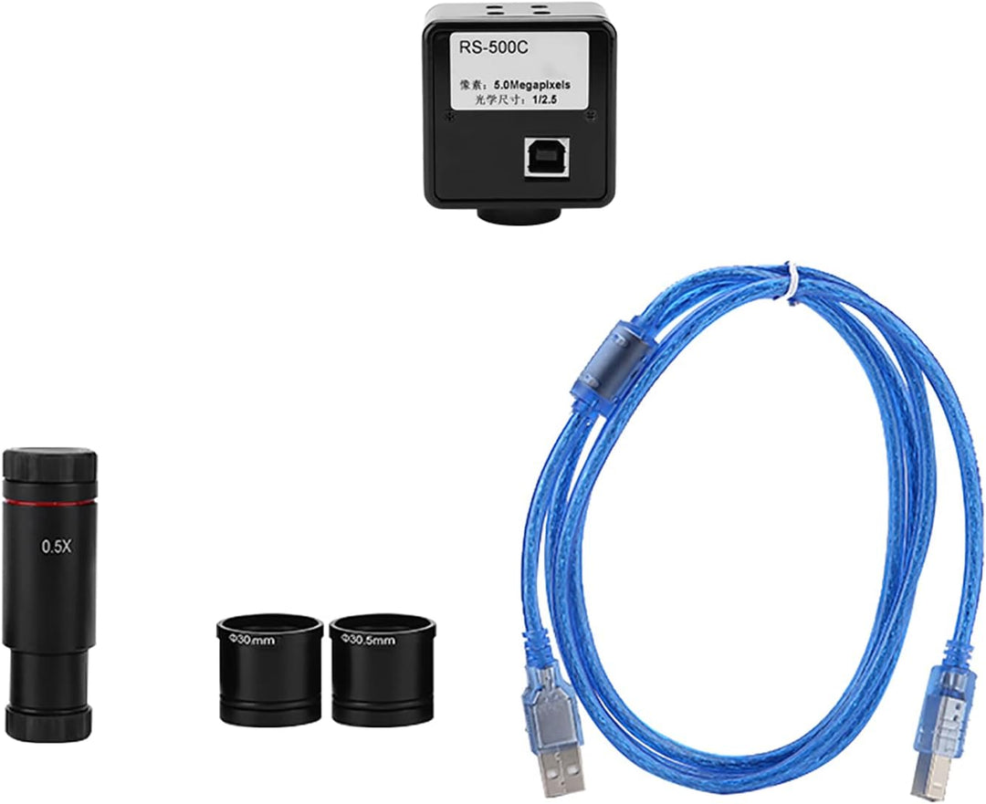 5MP Mikroskop-Kamera-Laufwerk USB2.0 Kostenlose Industrie-Okular-Kamera mit 0.5X CCD-Adapter,Mikrosk