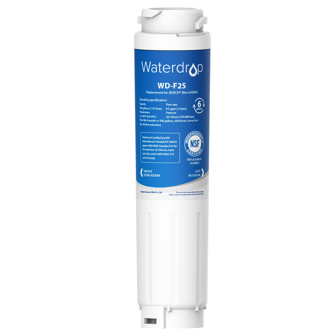 Waterdrop WD-F25 Kühlschrank Wasserfilter Kompatibel mit Bosch Ultra Clarity 644845, Siemens Kühlsch