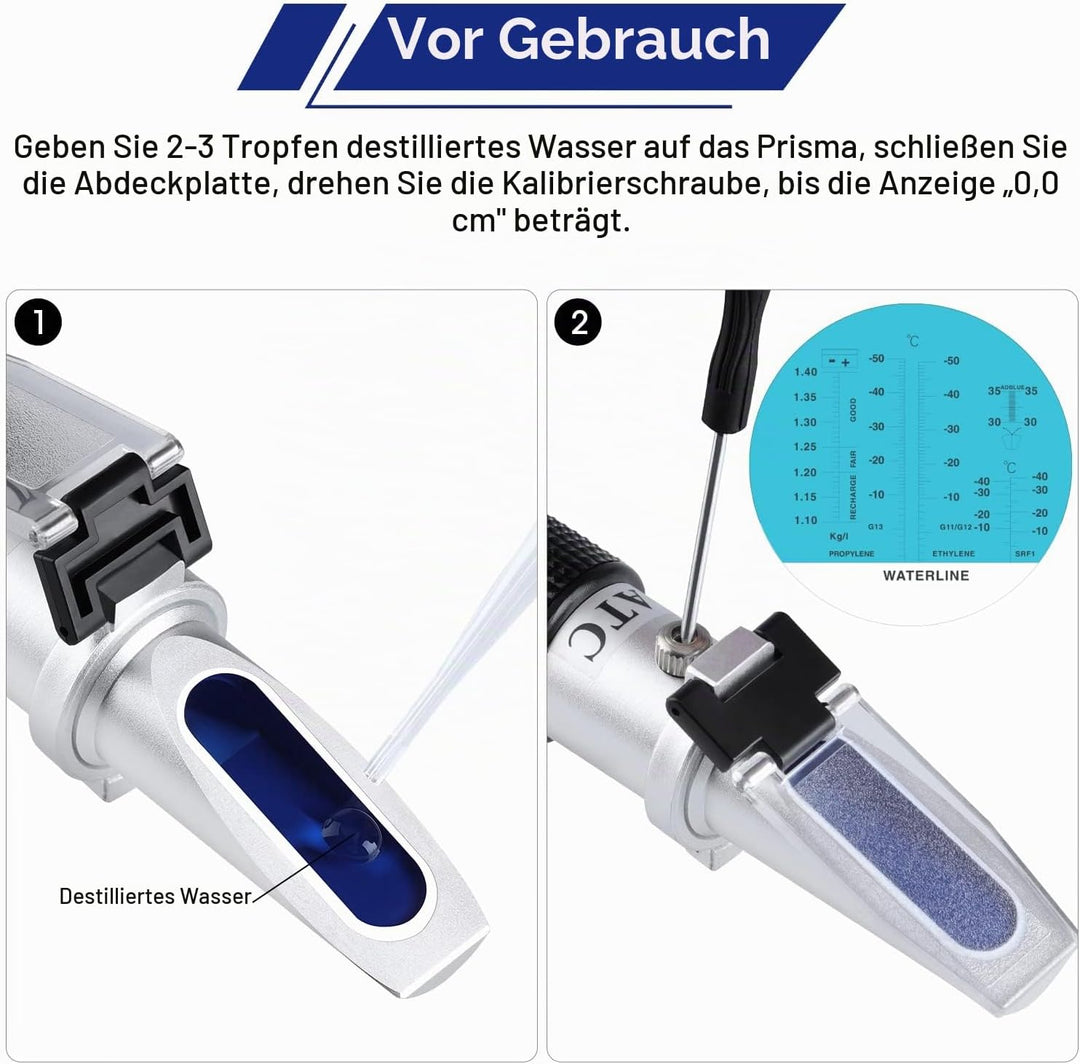 4 in 1 Refraktometer Frostschutz, Frostschutz Tester mit ATC, Frostschutz Kühlmittel Refraktometer f