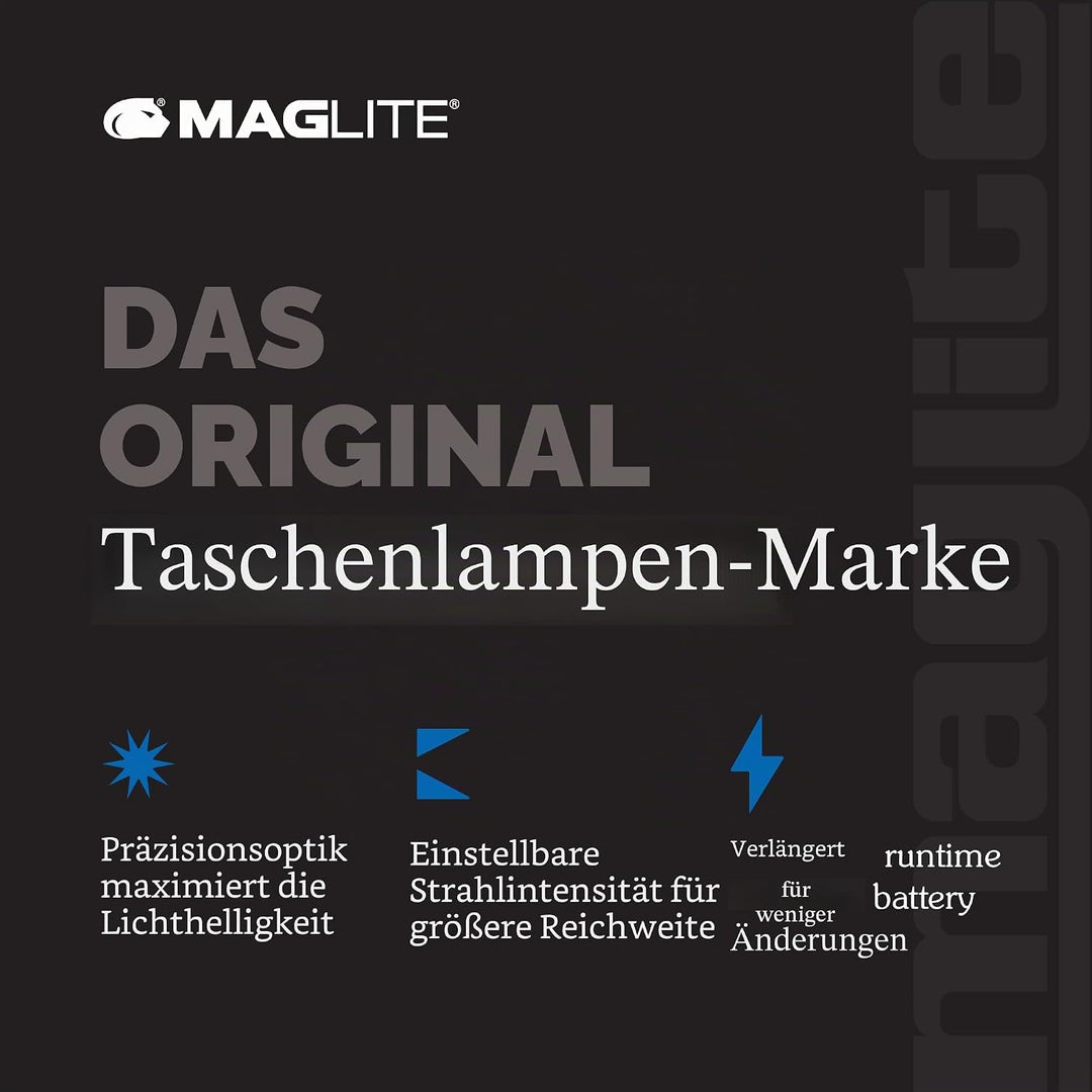 Mag-Lite LED 2C-Cell Stablampe, 21 cm, 490 lm, schwarz ML50L-S2015 Display-Box Schwarz, Display-Box