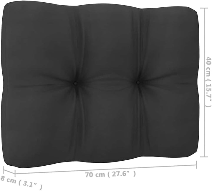 vidaXL Garten Mittelsofa mit Anthrazit Kissen, Modular Gartenmöbel, Sofa Lounge Sessel für Garten Te