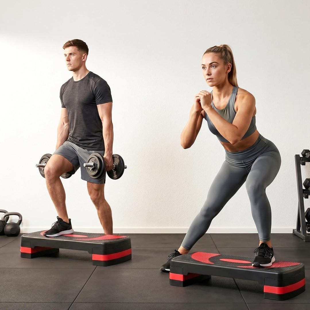 HOMCOM Steppbrett höhenverstellbar Fitness Stepper mit Antirutschbelag 3 Stufen (10/15/20 cm) Rutsch