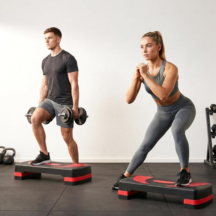 HOMCOM Steppbrett höhenverstellbar Fitness Stepper mit Antirutschbelag 3 Stufen (10/15/20 cm) Rutsch