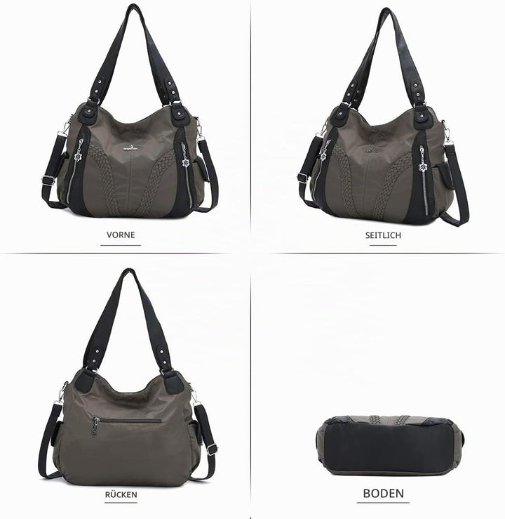 Angel Kiss Handtasche Damen Schultertasche Multifunktionale Umhängetaschen Wasserdicht PU Veganes Le