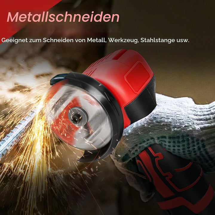 Akku Winkelschleifer, 16.8V Mini Winkelschleifer mit 2 x Batterien 2000mah, 76MM, 28000rpm, Mini Akk
