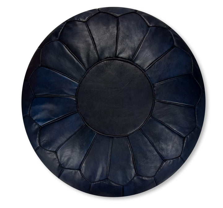Poufs&Pillows Premium XL Echtleder Pouf - Handgefertigt - gefüllt geliefert - Ottoman Sitzsack Fussh