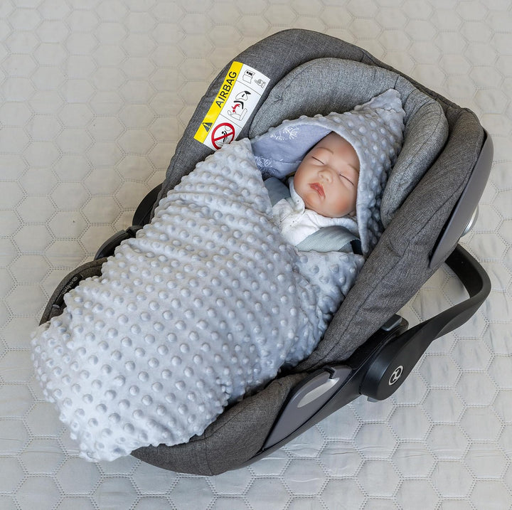 LOOLAY Einschlagdecke Babyschale - Babydecke Autositz 90x90 cm - Fusssack für Autositz Ganzjahresdec