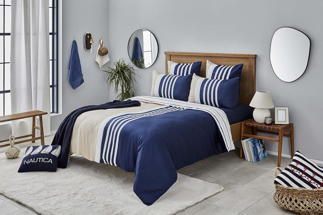Nautica Home APORT BETTWÄSCHE Set 100% Baumwolle 155X220 + 80X80