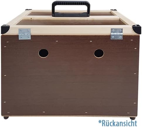 Kleintier-Transportbox aus Holz - 2 Abteilungen - je mit verschliessbarem Innendeckel