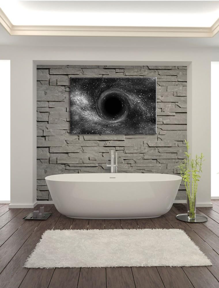 Pixxprint Loch im Weltall als Leinwandbild/Grösse: 100x70 cm/Wandbild/Kunstdruck/fertig bespannt, 10