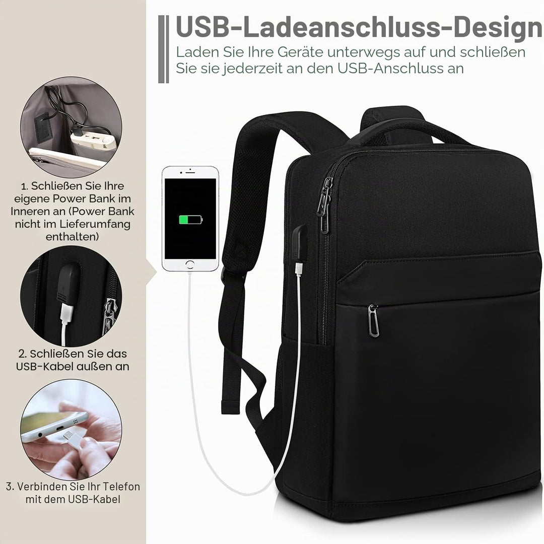 SONAMBULO Laptop Rucksack 15,6 Zoll, Business Notebook Tasche für Unisex mit USB-Anschluss und wasse