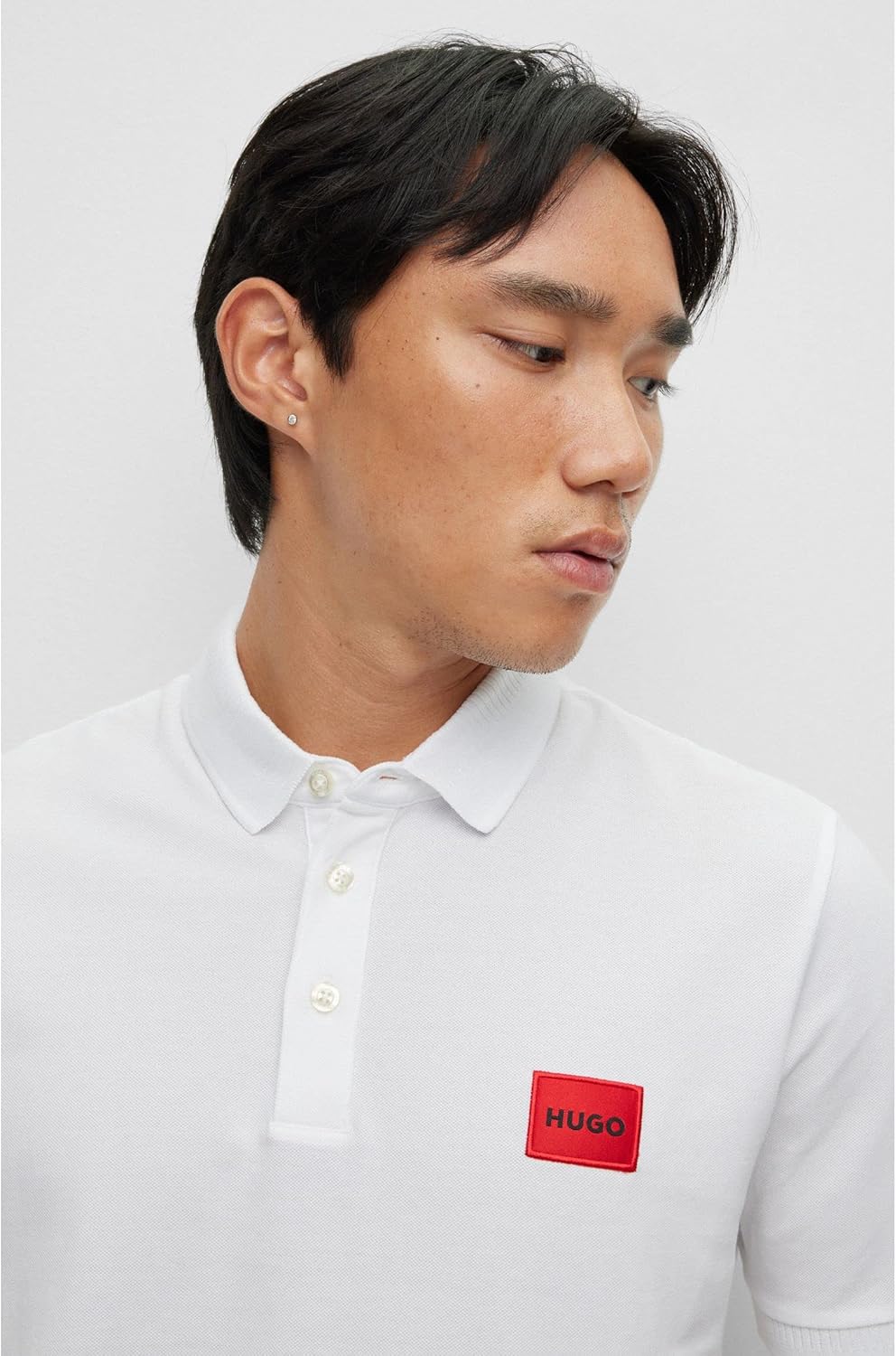 HUGO Herren Dereso222 Slim-Fit Poloshirt aus Baumwoll-Piqué mit Logo-Label M White100, M White100