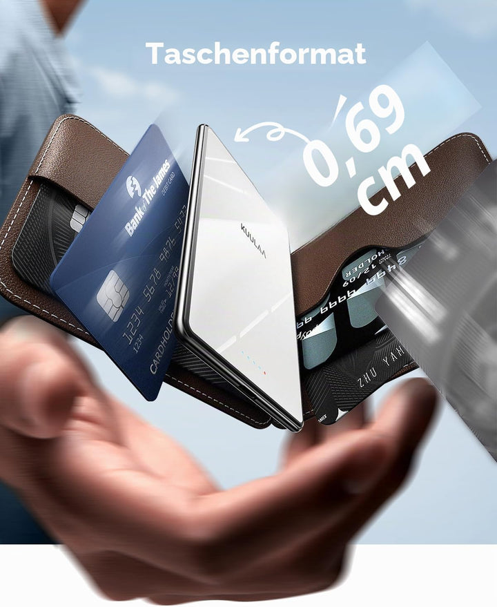 Power Bank Ultra Slim,MagSafe PowerBank 5000mAh 6.9mm,PD20W Kleine Powerbank Magnetische Wireless Ex