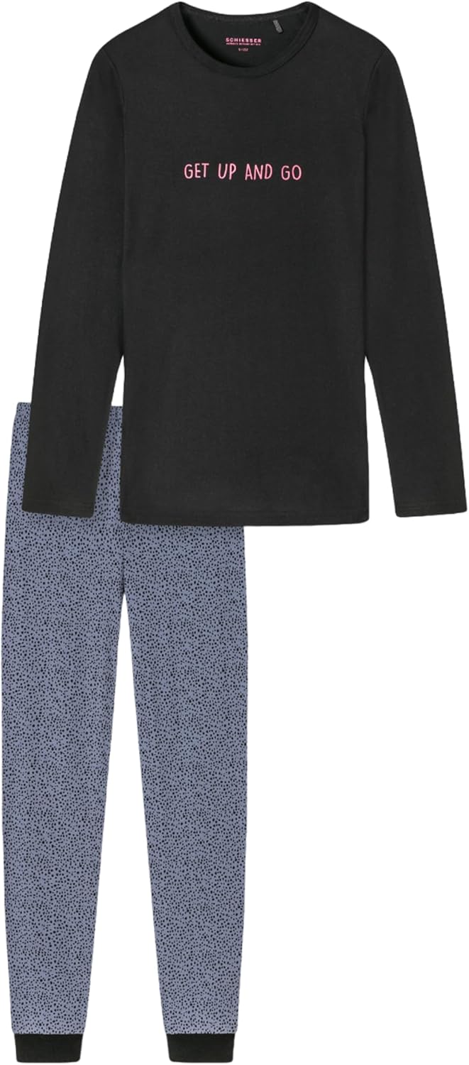 Schiesser Mädchen Schlafanzug Set Pyjama Lang - 100% Organic Bio Baumwolle - Grösse 140 Bis 176 Pyja