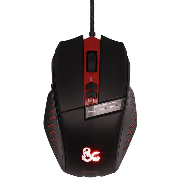 Konix Dungeons &amp; Dragons Gaming-Maus für PC - 6 Tasten - 1,8 m Kabel - USB-Anschluss - Schwarz und R