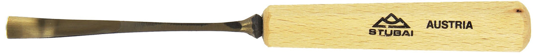 STUBAI Stemmeisen Stechbeitel Serie 52 - Form 28 | Gekröpftes Hohleisen 8 mm, mit Holzgriff, für Fig