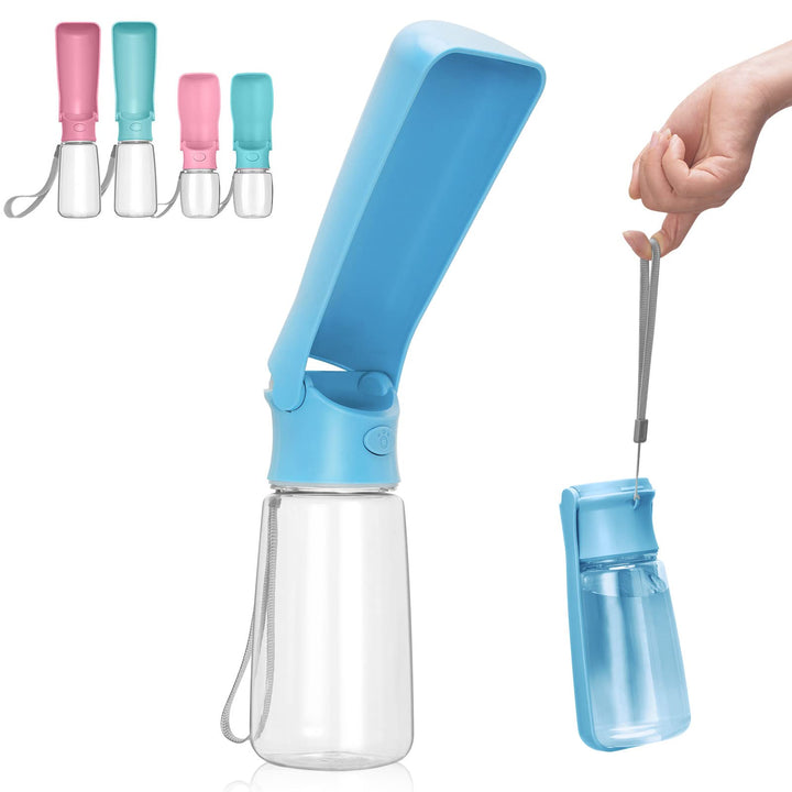 Trinkflasche Hunde für Unterwegs, 180° Faltbare Hunde Haustier Wasserflaschen, Hundetrinkflasche für
