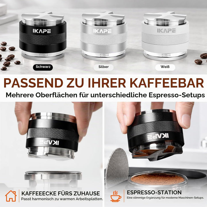 IKAPE Coffee Products, 58mm Kaffeeverteiler &amp; Handstampfer, Espresso-Verteiler mit Einstellbarer Tie