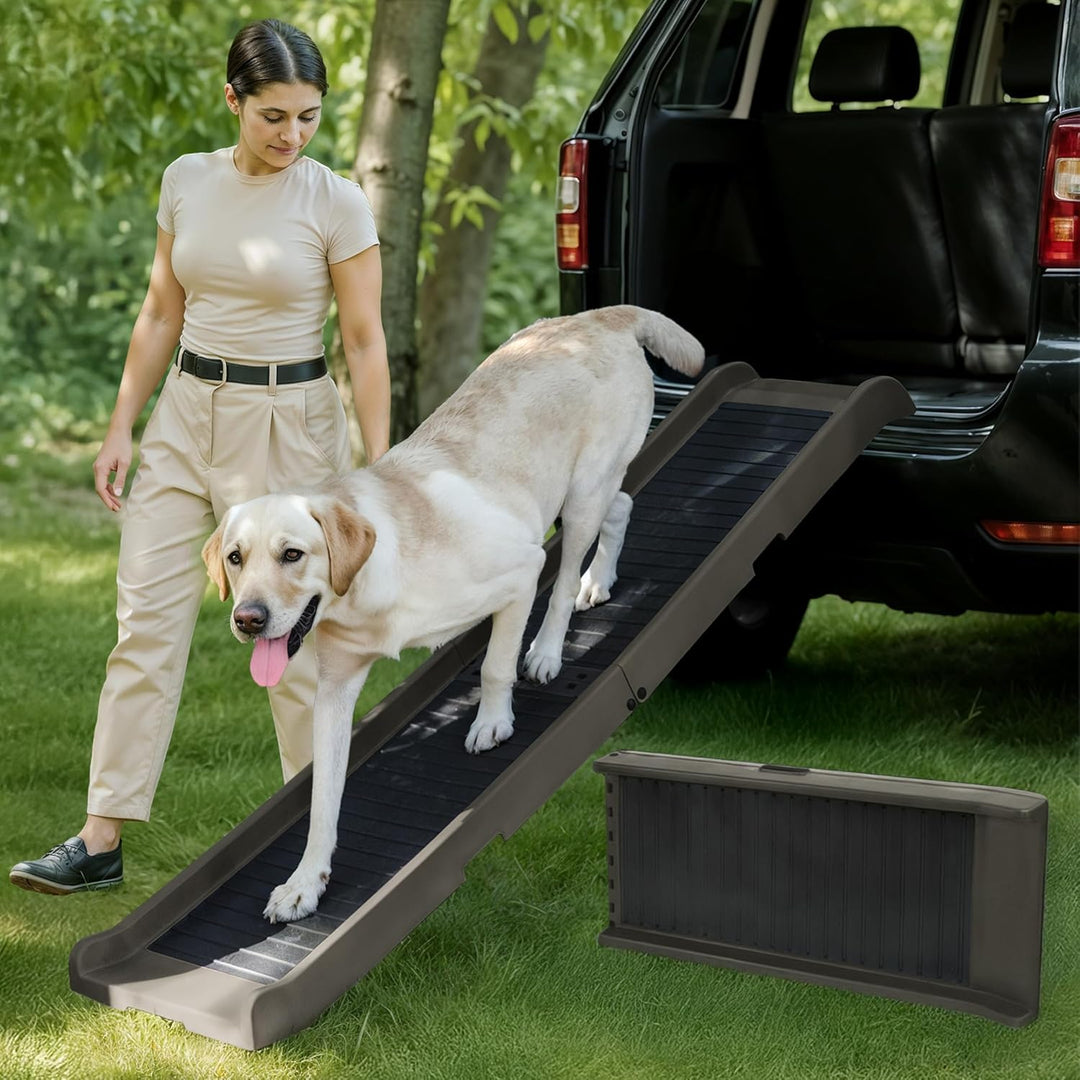 Hunderampe Auto Klappbar – 174 cm Lang & 38 cm Breit – rutschfeste Gummi Rampe für grosse Hunde – St