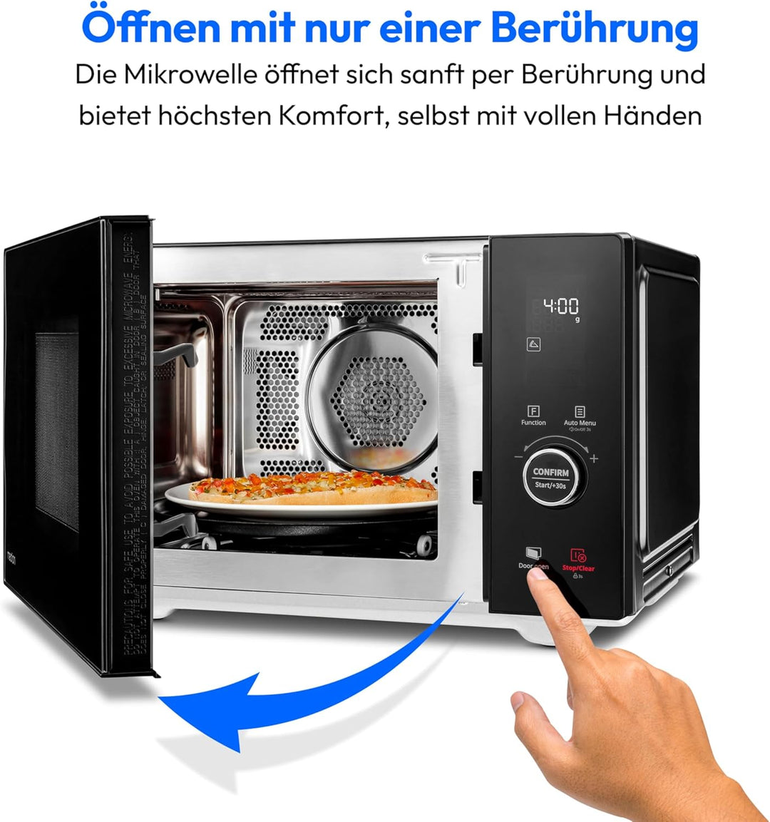 MEDION Mikrowelle mit Grill und Heissluft (25 Liter, 900 Watt, 1100 W Obergrill & 500 W Untergrill,