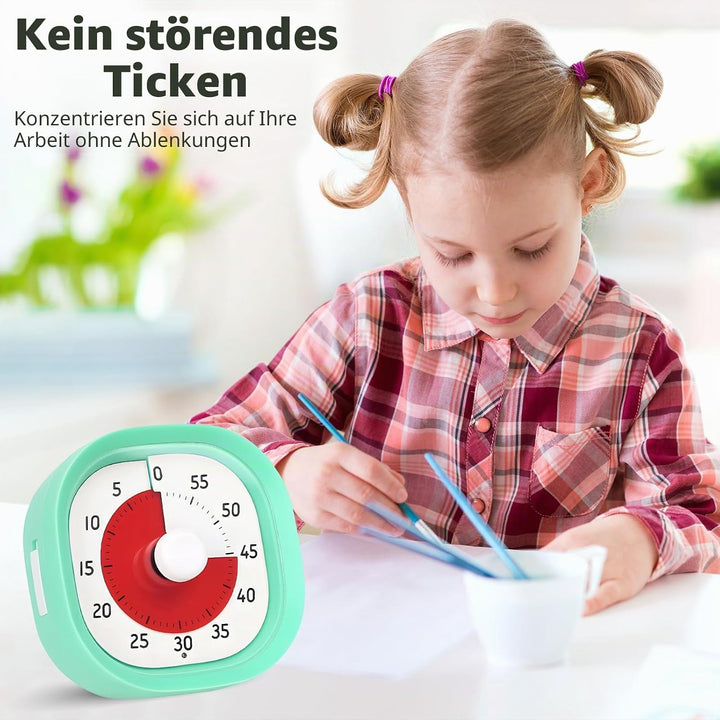 Visueller Timer Kinder mit mit Stummer Flash Funktion, 60-Minuten-Visual Timer für Kinder für Kinder