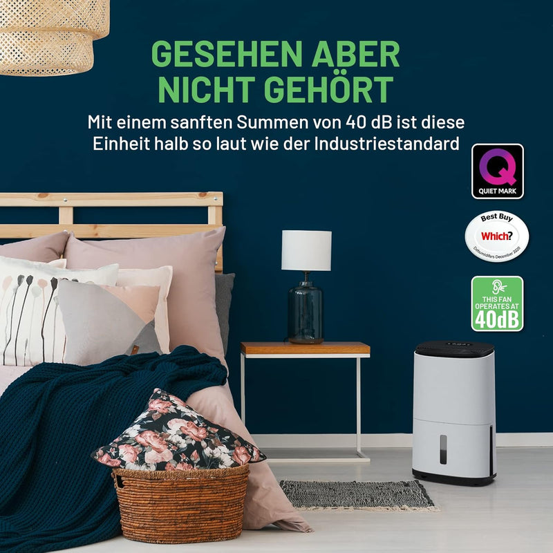 Meaco Ultra Quiet Entfeuchter - MeacoDry Arete® One 20L Zimmer Entfeuchter & Luftreiniger für Häuser