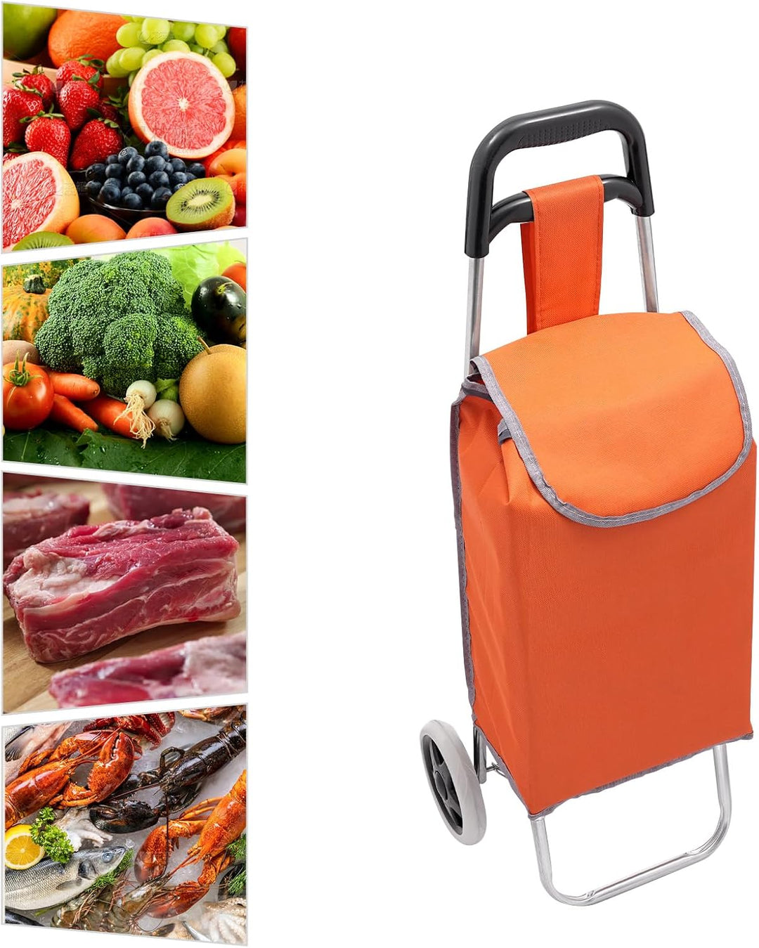 Einkaufstrolley klappbar Hochleistungs-Supermarktwagen bis 25kg Robuster Einkaufstrolley klappbar fa