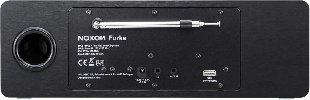 Noxon Furka Silber-Schwarz - DAB+, CD, UKW, Bluetooth, USB, AUX-IN, Stereo, Kopfhöreranschluss Silbe