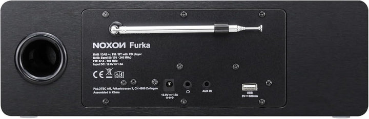 Noxon Furka Schwarz - DAB+, CD, UKW, Bluetooth, USB, AUX-IN, Stereo, Kopfhöreranschluss, Schwarz