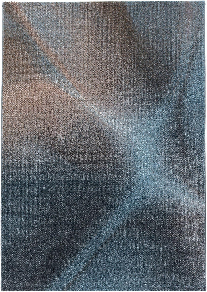 Carpetsale24 Modern Designer Kurzflor Teppich, Abstrakt Meliert Design, Läufer Teppich, Grau - Blau