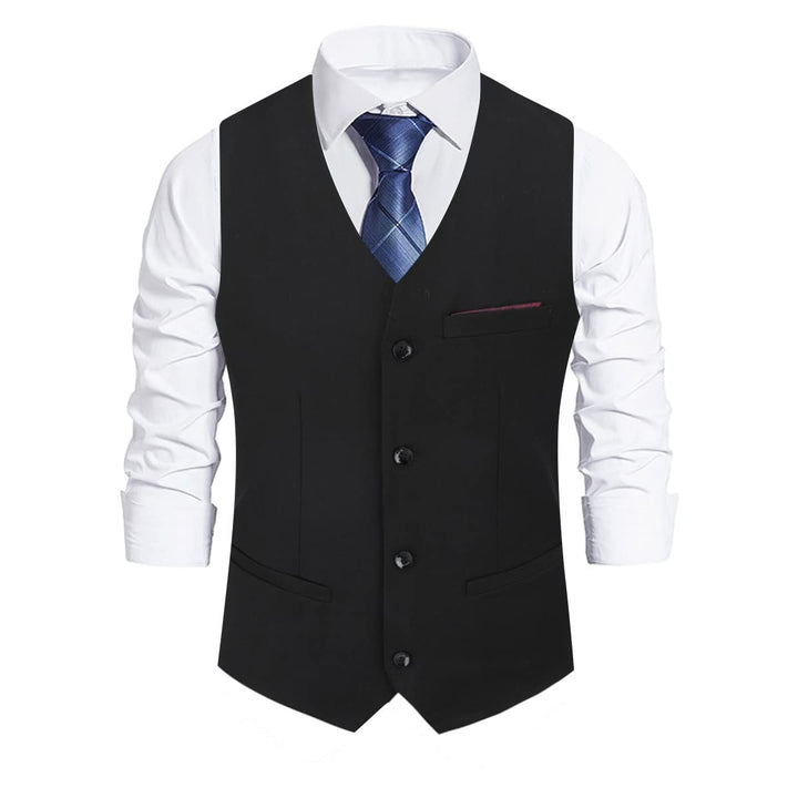 Sliktaa Herren Weste V-Ausschnitt Slim Fit Tweed Ärmellose Weste Vintage Business Formelle Hochzeit