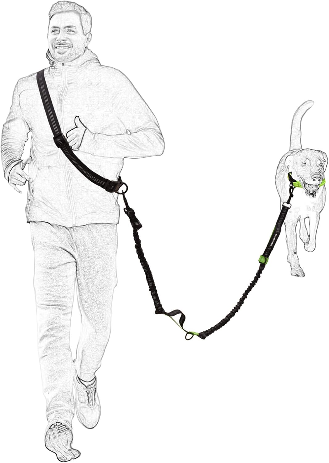 Mile High Life Einziehbare Hände frei Hundeleine Taille Laufen einstellbar Reflektierender Bungee Do
