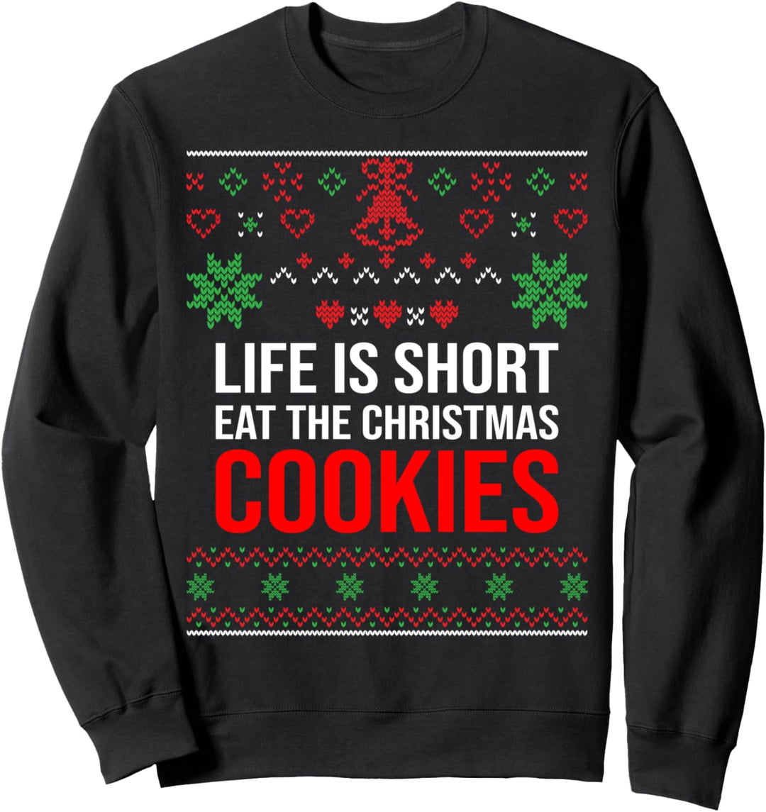Hässlicher Weihnachtspullover, Plätzchen essen, Sweatshirt