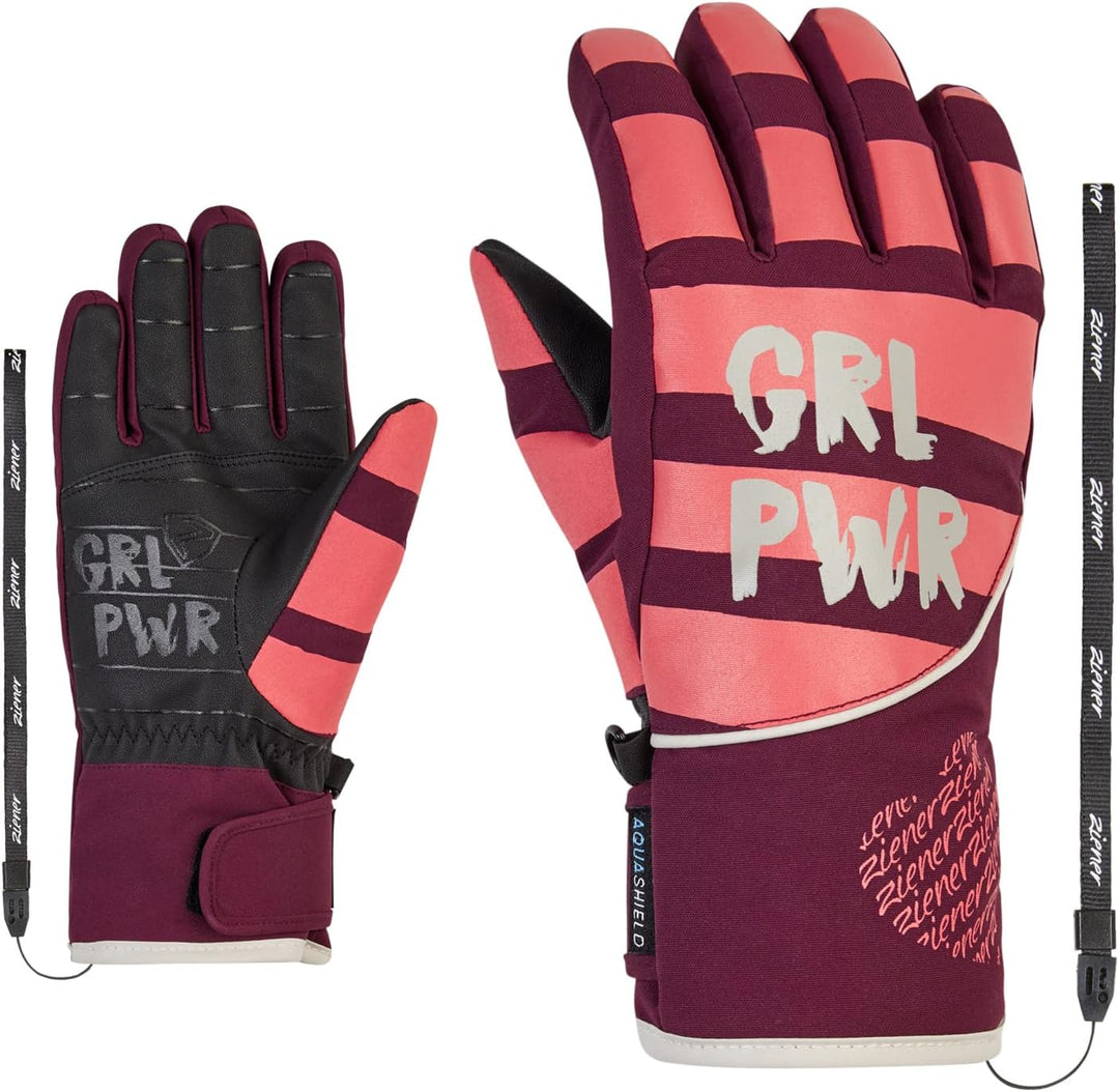 Ziener Mädchen Liwa Ski-Handschuhe/Wintersport | wasserdicht, Primaloft, modisch 4.5 velvet red, 4.5