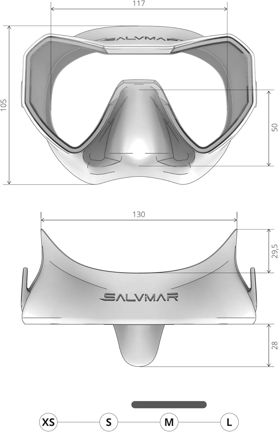 SALVIMAR Neo Tauchmaske, schwarz, Einheitsgrösse