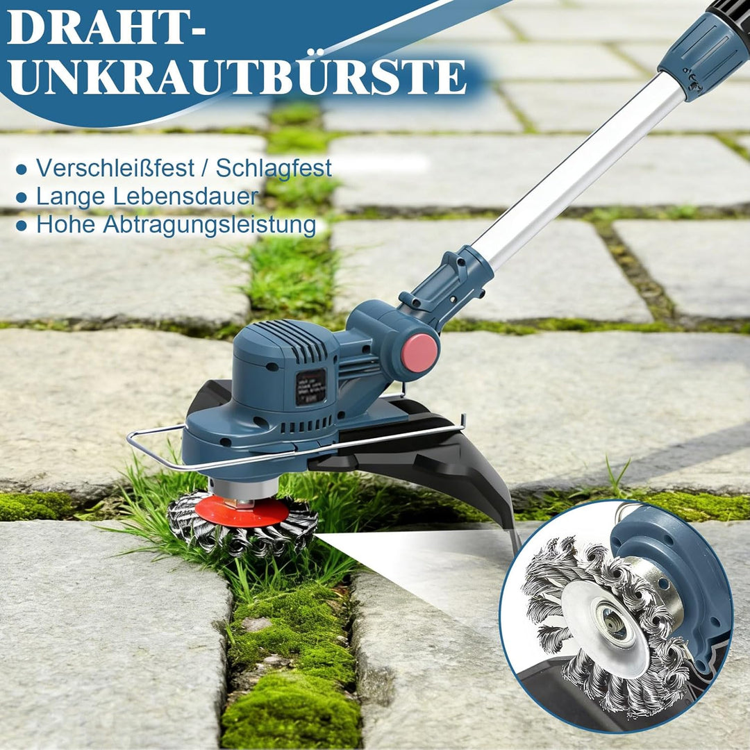 Rasentrimmer mit Akku, Akku Rasentrimmer für Makita-Akkus mit 5 Klingentypen, 21V Rasentrimmer mit U