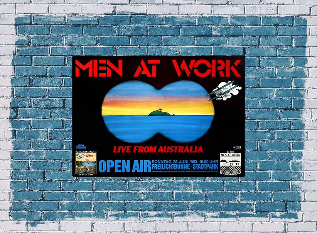 Men at Work - Business as Usual, Hamburg 1983 » Konzertplakat/Premium Poster | Live Konzert Veransta