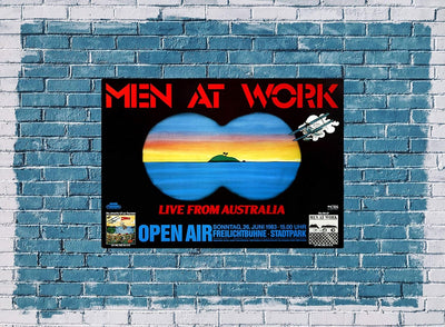 Men at Work - Business as Usual, Hamburg 1983 » Konzertplakat/Premium Poster | Live Konzert Veransta