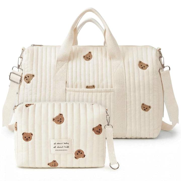 Aucuu Wickeltasche, Babytasche Mama Tasche, Kliniktasche Geburt Stickerei, Gross Mommy Bag, Henkelta