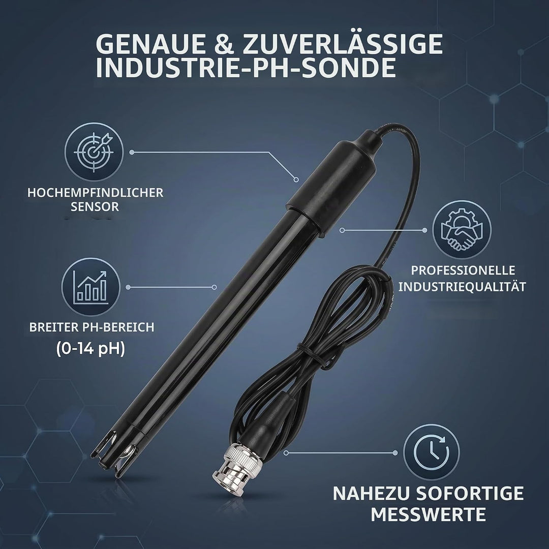 PH Sonde PH Elektrode 0-14PH Empfindlich Genau PH-Sensorsonde PH Datenerfassungssonde mit Kabel 77cm