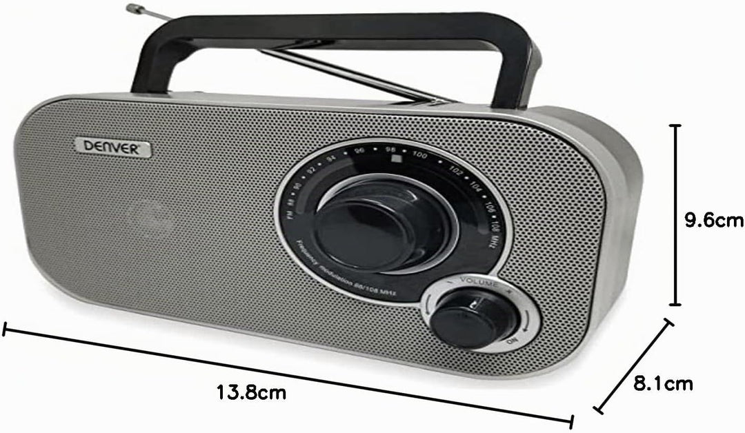 Denver TR-51 UKW-Radio mit analogem Tuning, Grau