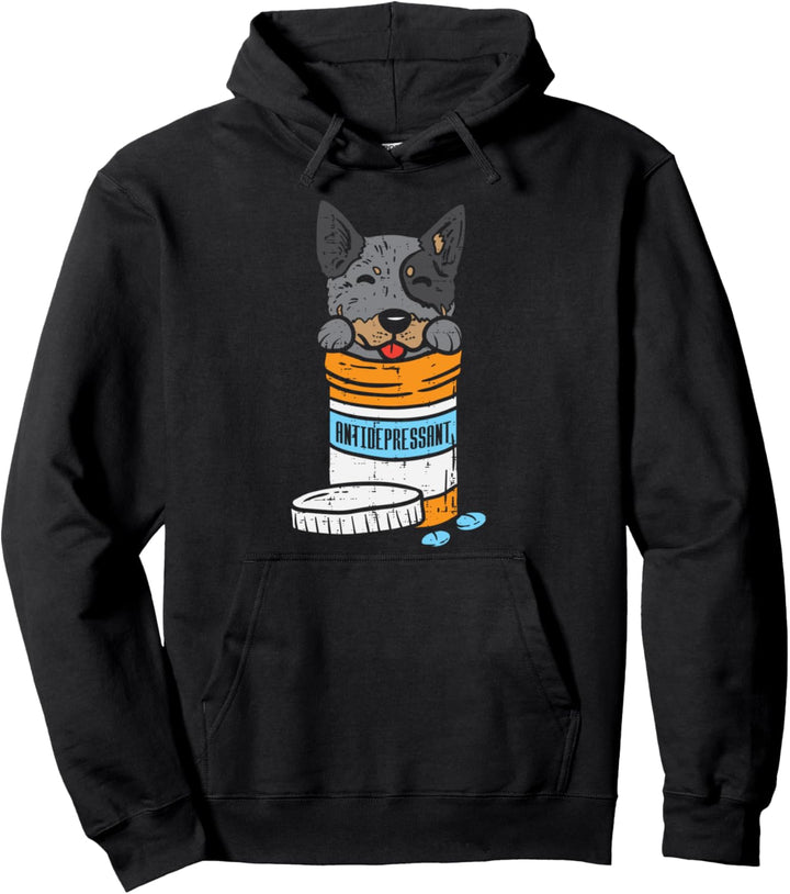 Antidrepressant Heeler Animal Pet Blue Red Cattle Dog Gift Pullover Hoodie