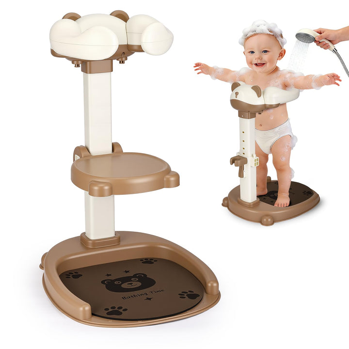 Baby Dusche Ständer Höhenverstellbar, Duschhilfe für Kinder 6-36 Monate | BPA-freier Baby Badestände
