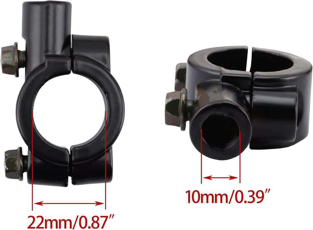 WOOSTAR 7/8" Motorrad Lenkererhöhung 10mm Seitenspiegel mit Konverter Gewindeschrauben M10 auf M8 Er