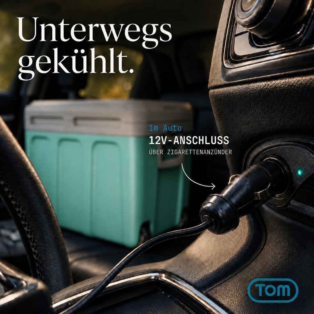 TOM 2in1 XXL Kühlbox 40l mit Kühl- und Heizfunktion – elektrische Coolbox mit Rollen – 230V &amp; 12V St