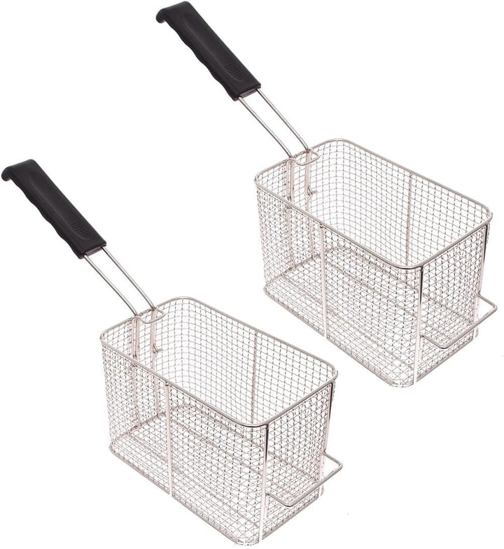Elektro-Doppelfritteuse 16L Edelstahl – 2 x 8L Kammern, je 2000W – Profi Fritteuse mit Temperaturreg