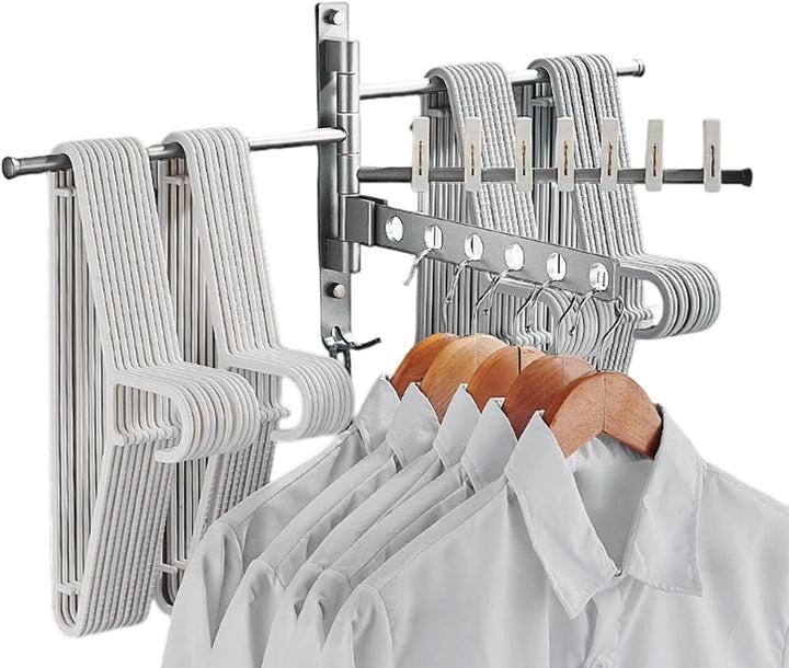 Handtuchhalter Für Die Wand | Schwenkbarer 4-Arm Handtuchhalter,Platzsparender Aluminium Organizer S
