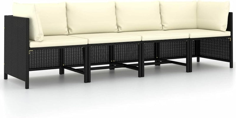 Festnight Balkonmöbel für Keiner Balkon Lounge Kein Rattan Gartensofa 4 Sitzer Sofa Outdoor Gartenlo