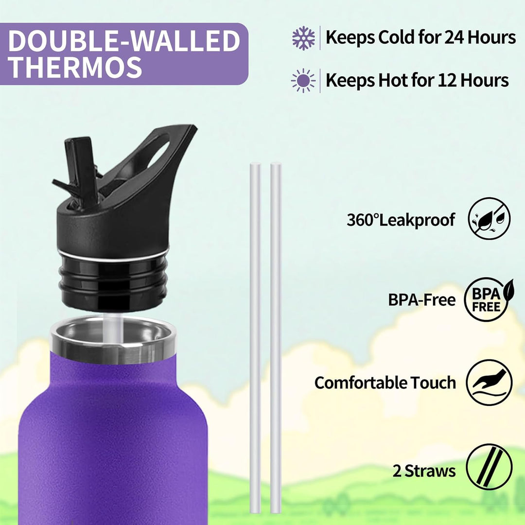 Thermosflasche, 500ML BPA-Frei, Trinkflasche Edelstahl, Auslaufsichere Isolierflasche Doppelwandig,