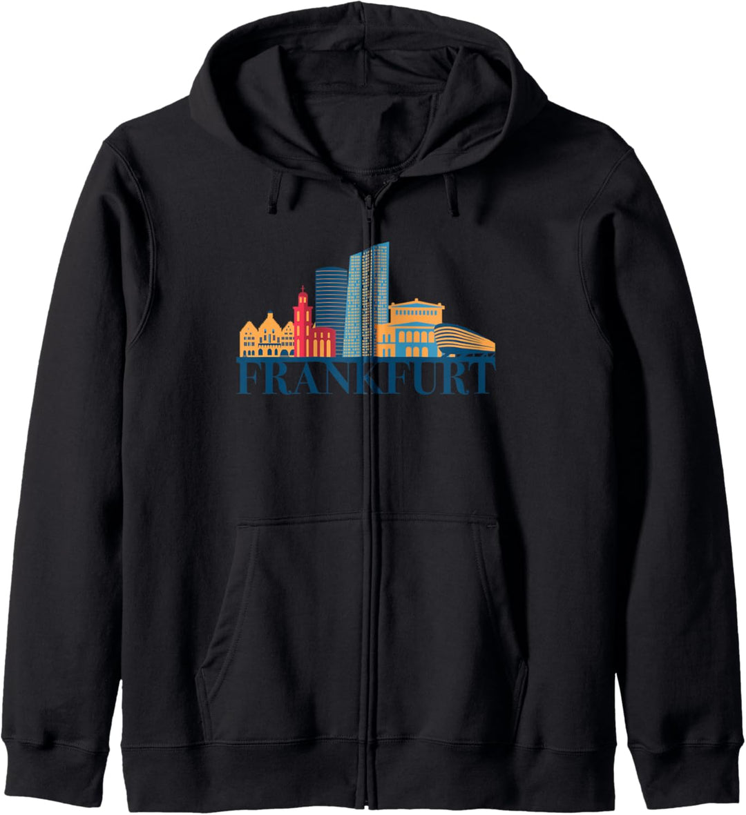 Frankfurt am Main Deutschland Skyline Silhouette Umrissskizze Kapuzenjacke